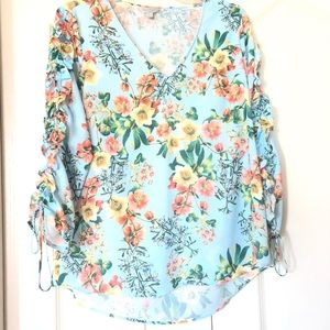 Floral casual long sleeve blouse